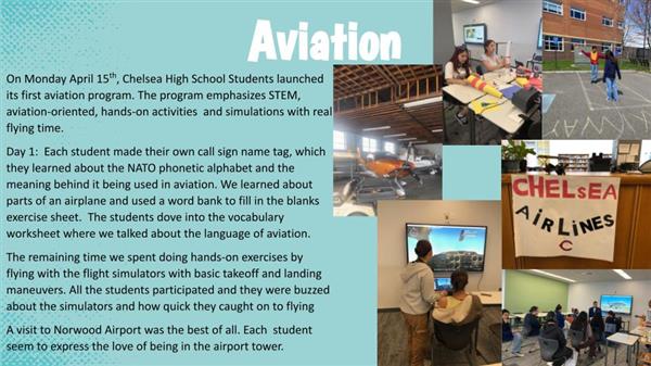 Slides describing coursework that happened at Chelsea High School during Acceleration Academy.